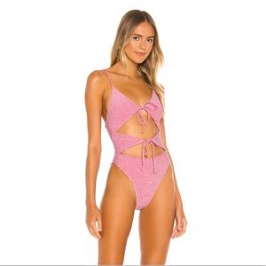 BRAND NEW NBD PINK GLITTER ONE PIECE
